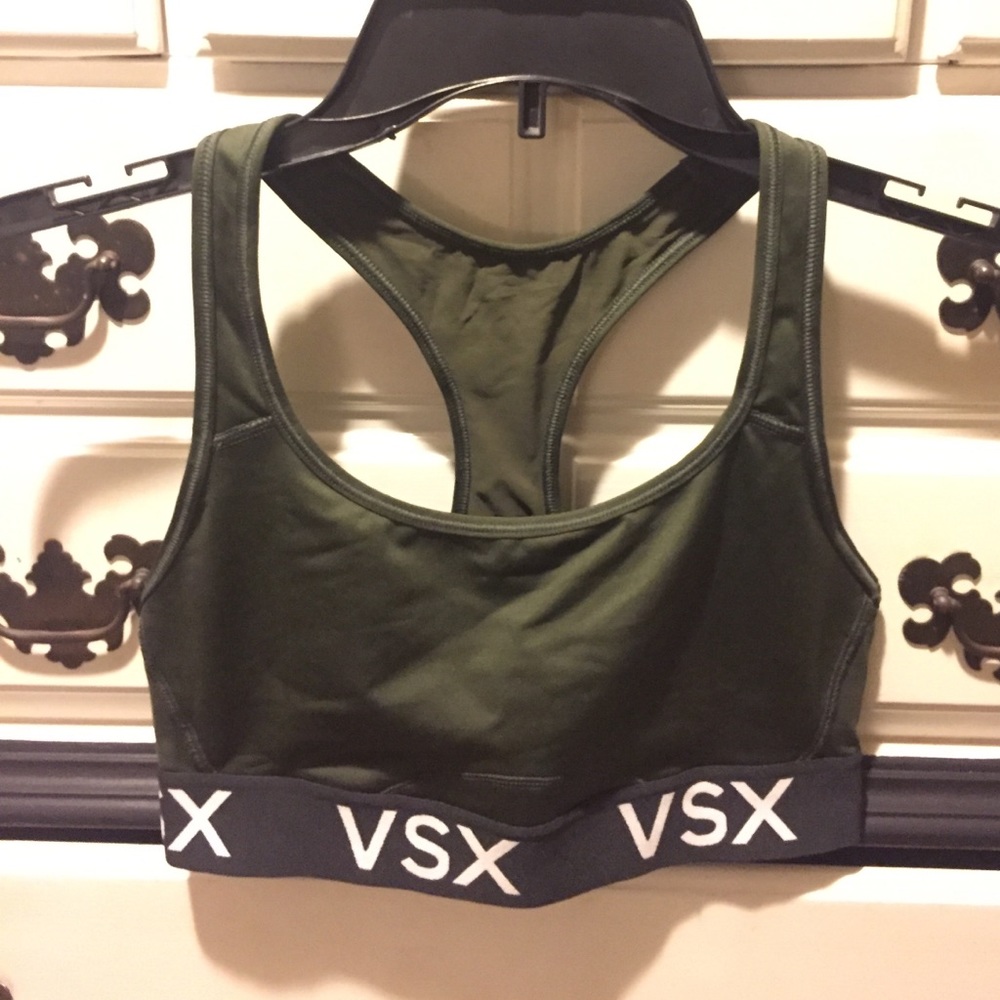 NWOT Victoria’s Secret dark green sports bra